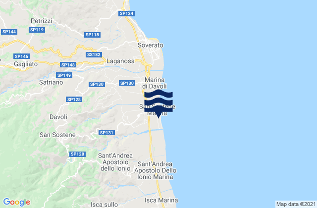 San Sostene, Italy tide times map