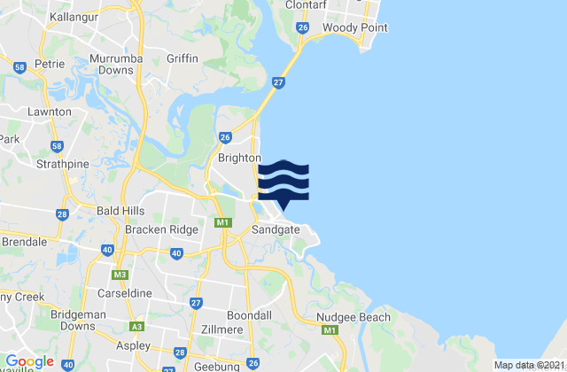 Sandgate, Australia tide times map