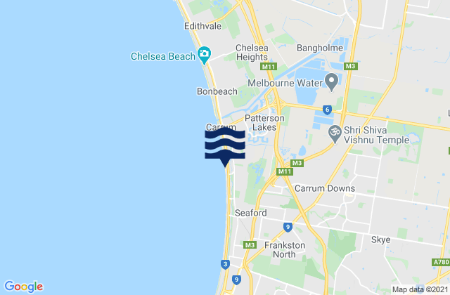Sandhurst, Australia tide times map
