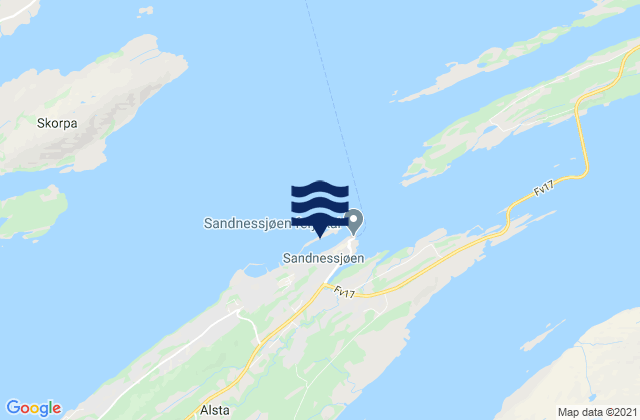 Sandnessjoen, Norway tide times map