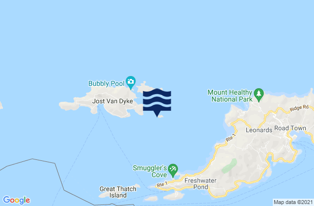 Sandy Spit, British Virgin Islands tide times map
