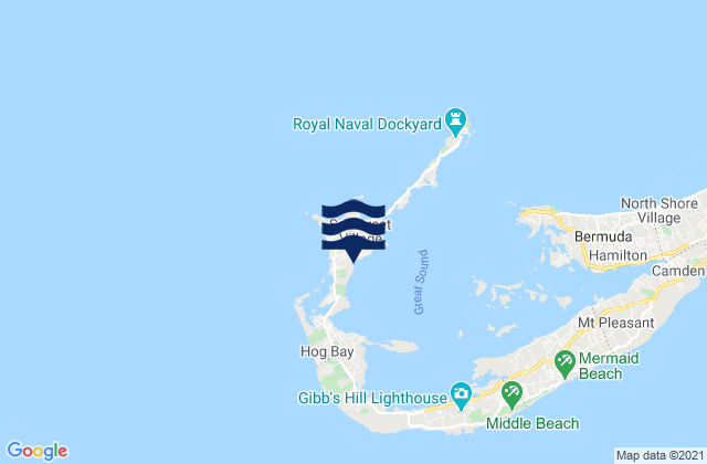 Sandys Parish, Bermuda tide times map