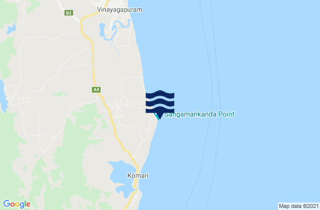 Sangamankanda Point, Sri Lanka tide times map