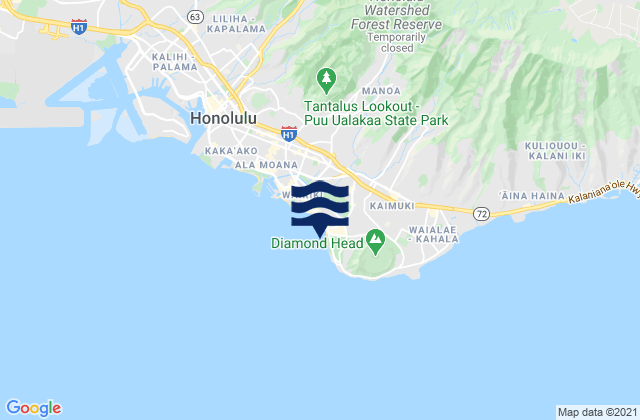 Sans Souci Beach, United States tide chart map