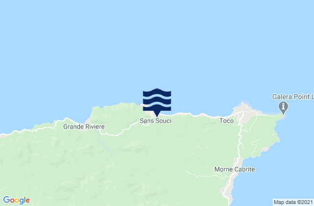 Sans Sousi, Trinidad and Tobago tide times map