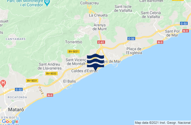 Sant Celoni, Spain tide times map