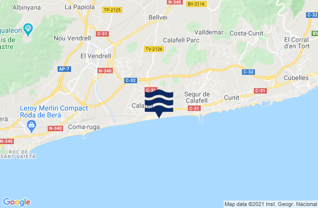 Sant Jaume dels Domenys, Spain tide times map