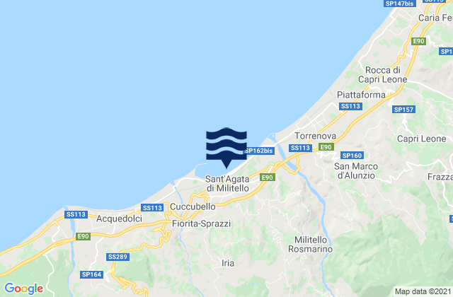 Sant'Agata di Militello, Italy tide times map