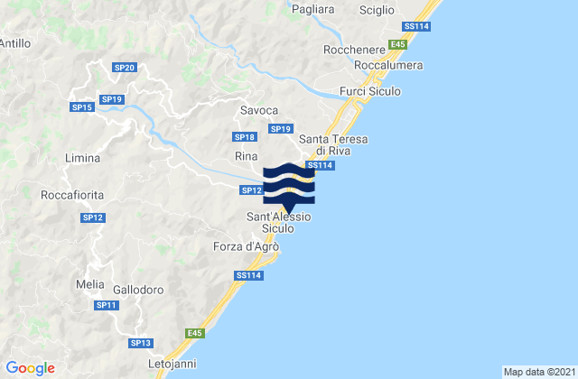 Sant'Alessio Siculo, Italy tide times map