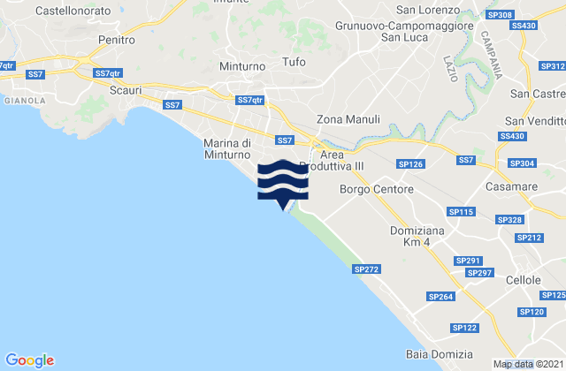 Sant'Ambrogio sul Garigliano, Italy tide times map