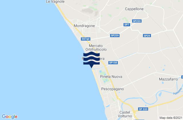 Sant'Andrea-Pizzone-Ciamprisco, Italy tide times map