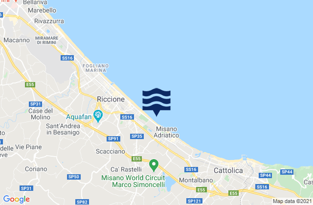 Sant'Andrea in Casale, Italy tide times map