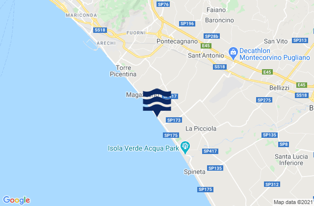 Sant'Antonio, Italy tide times map