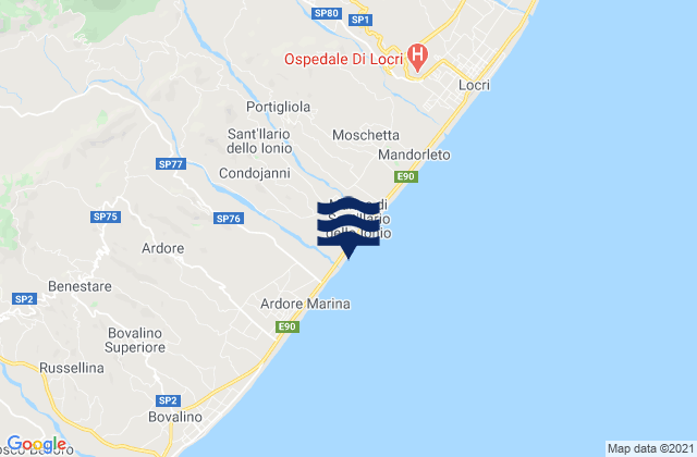 Sant'Ilario dello Ionio, Italy tide times map