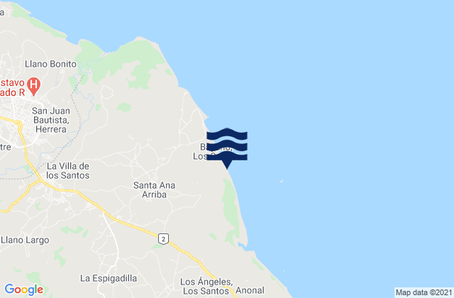Santa Ana Arriba, Panama tide times map