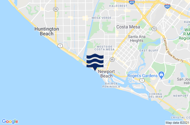 Santa Ana, United States tide chart map