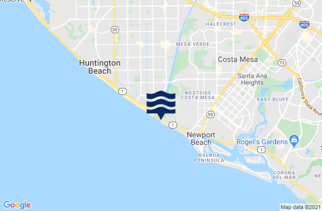 Santa Ana River Jetties, United States tide chart map