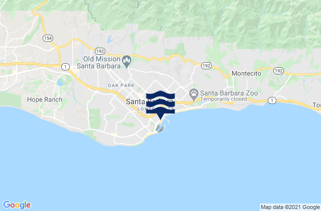Santa Barbara, United States tide chart map