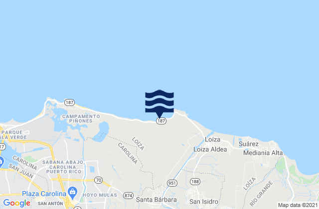 Santa Barbara, Puerto Rico tide times map