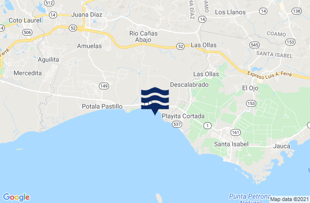 Santa Catalina Barrio, Puerto Rico tide times map