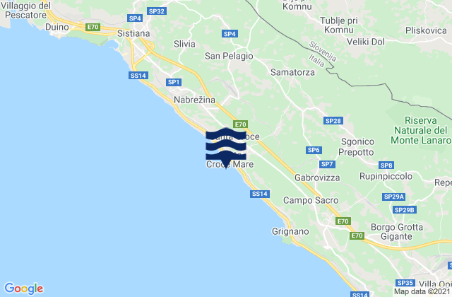 Santa Croce, Italy tide times map