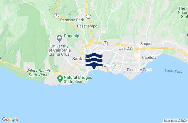 Santa Cruz Beach, United States tide chart map