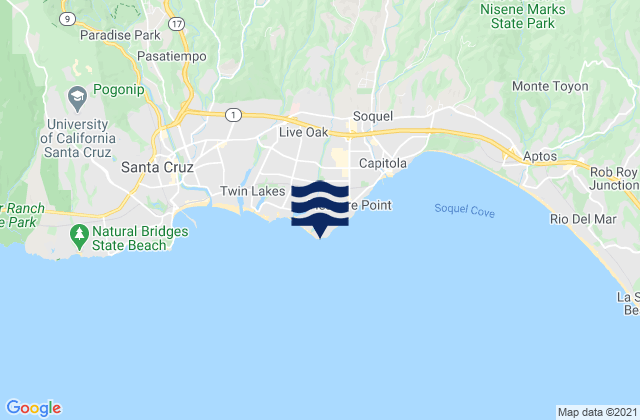 Santa Cruz Rockview St, United States tide chart map