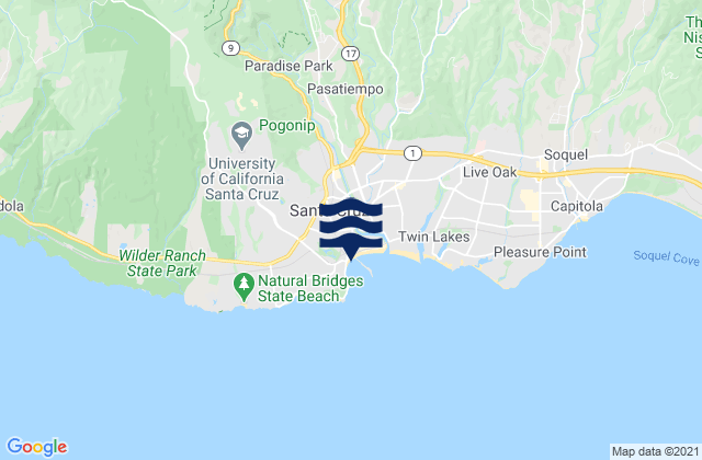 Santa Cruz, United States tide chart map