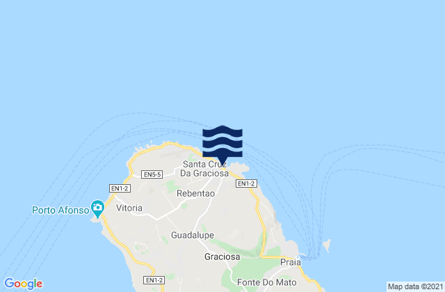 Santa Cruz da Graciosa, Portugal tide times map