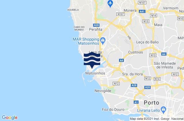 Santa Cruz do Bispo, Portugal tide times map