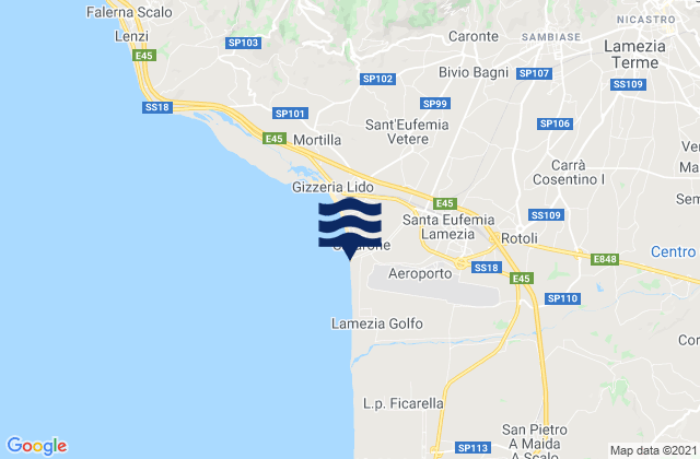 Santa Eufemia Lamezia, Italy tide times map