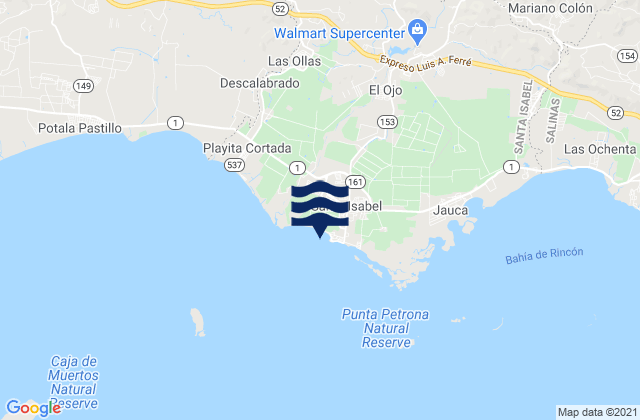 Santa Isabel Barrio-Pueblo, Puerto Rico tide times map