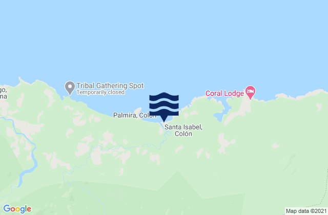 Santa Isabel, Panama tide times map