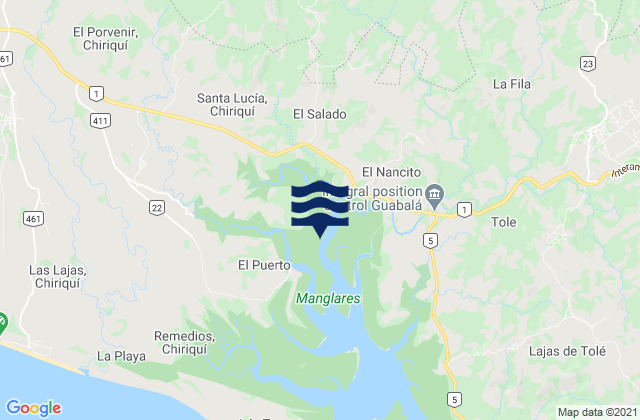 Santa Lucia, Panama tide times map