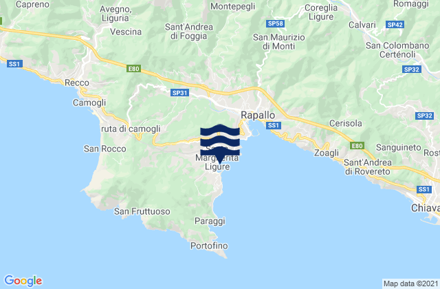 Santa Margherita Ligure, Italy tide times map
