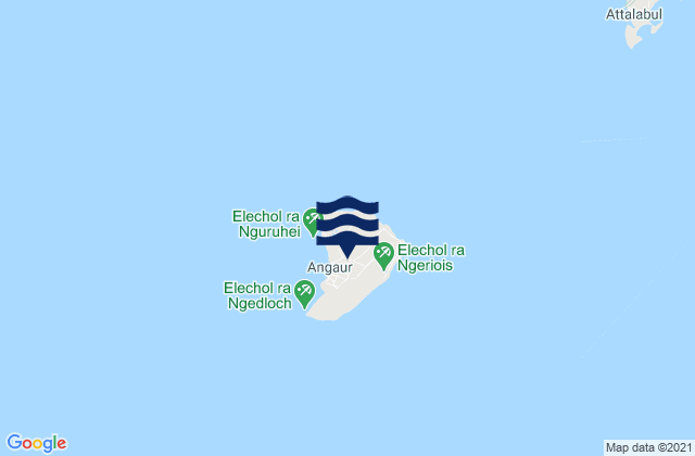 Santa Maria Anguar, Palau tide times map