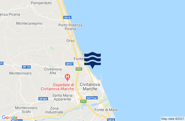 Santa Maria Apparente, Italy tide times map