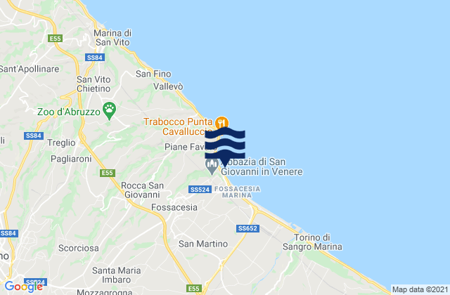 Santa Maria Imbaro, Italy tide times map