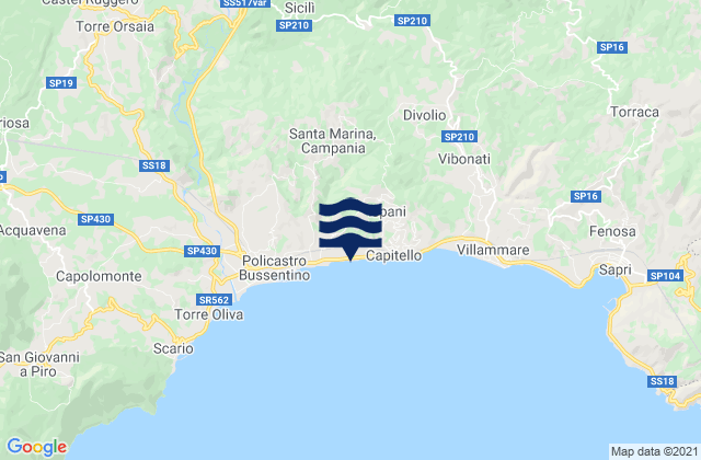 Santa Marina, Italy tide times map