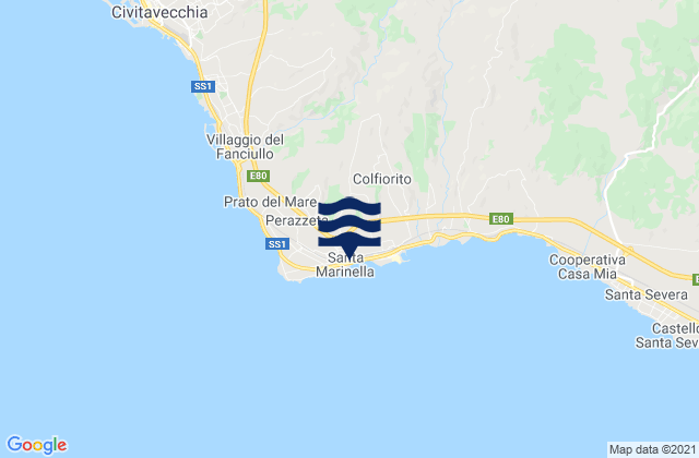 Santa Marinella, Italy tide times map