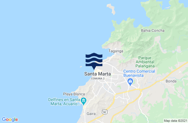 Santa Marta, Colombia tide times map