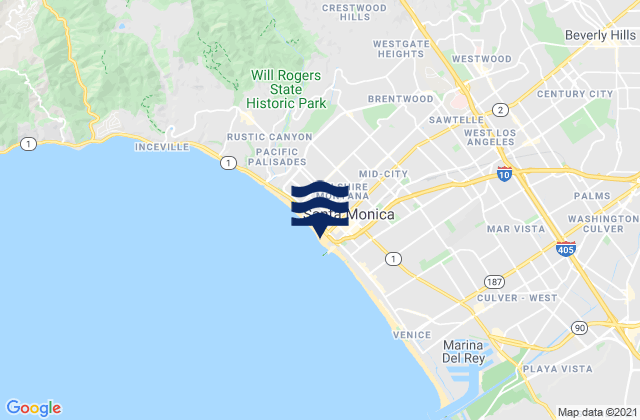 Santa Monica, United States tide chart map