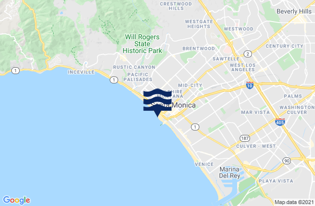 Santa Monica State Beach, United States tide chart map