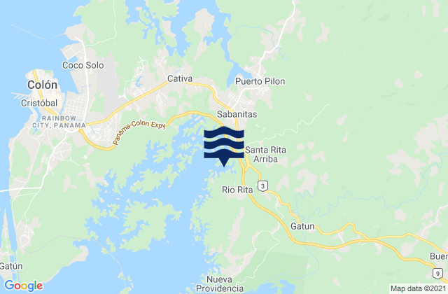 Santa Rita Arriba, Panama tide times map