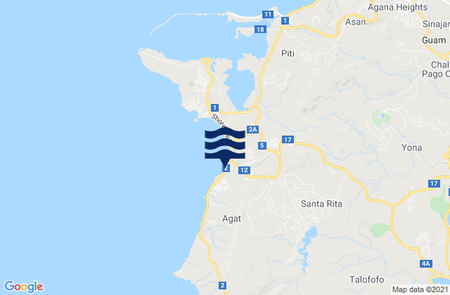 Santa Rita Municipality, Guam tide times map