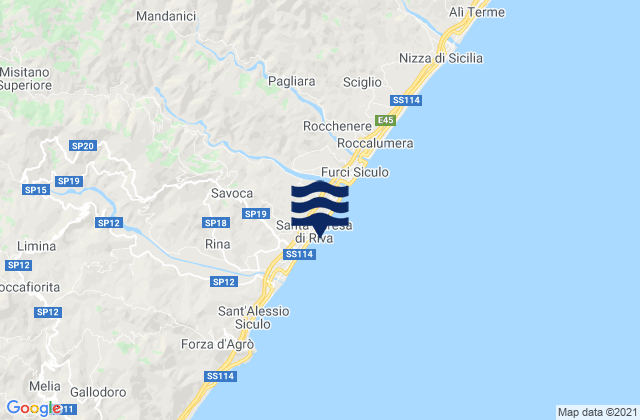 Santa Teresa di Riva, Italy tide times map
