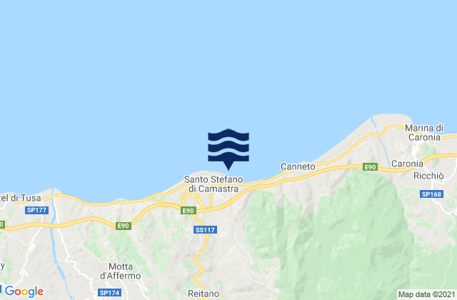 Santo Stefano di Camastra, Italy tide times map