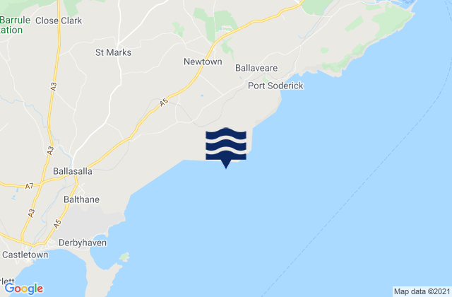 Santon, Isle of Man tide times map