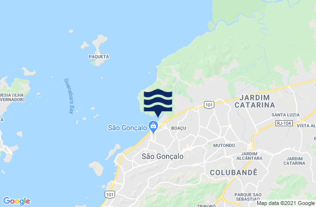 Sao Goncalo, Brazil tide times map