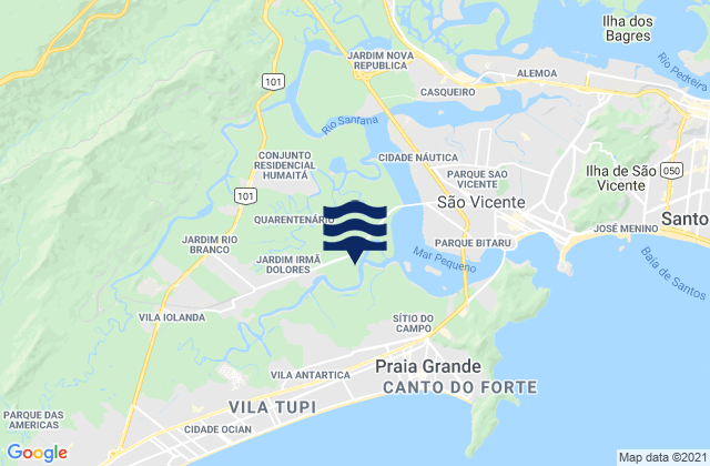 Sao Vicente, Brazil tide times map